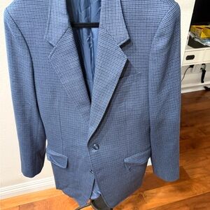 Vintage Men's Blue Checkered Blazer
